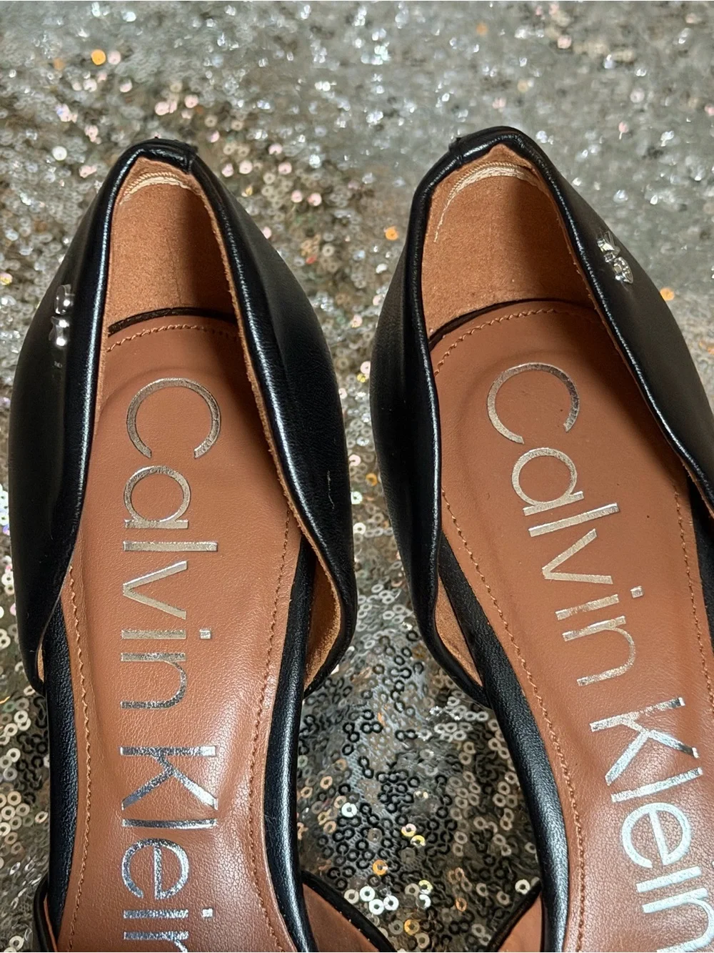 Calvin Klein Black D'Orsay Pointed-Toe Pumps